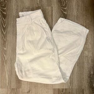 Abercrombie and Fitch Sloane Tailor Linen Blend Pants - White
